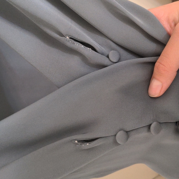 Criss cross covered button long sleeve blouse - Picture 2 of 2